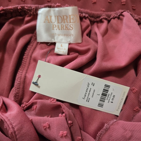 Francescas Ruffle Strap Clipdot Maxi Dress Rose Cutout Sleeveless Ruffle Sz L - Picture 11 of 14